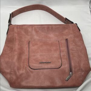 Large Rustic Blush Montana West Leather Shoulder Bag Purse